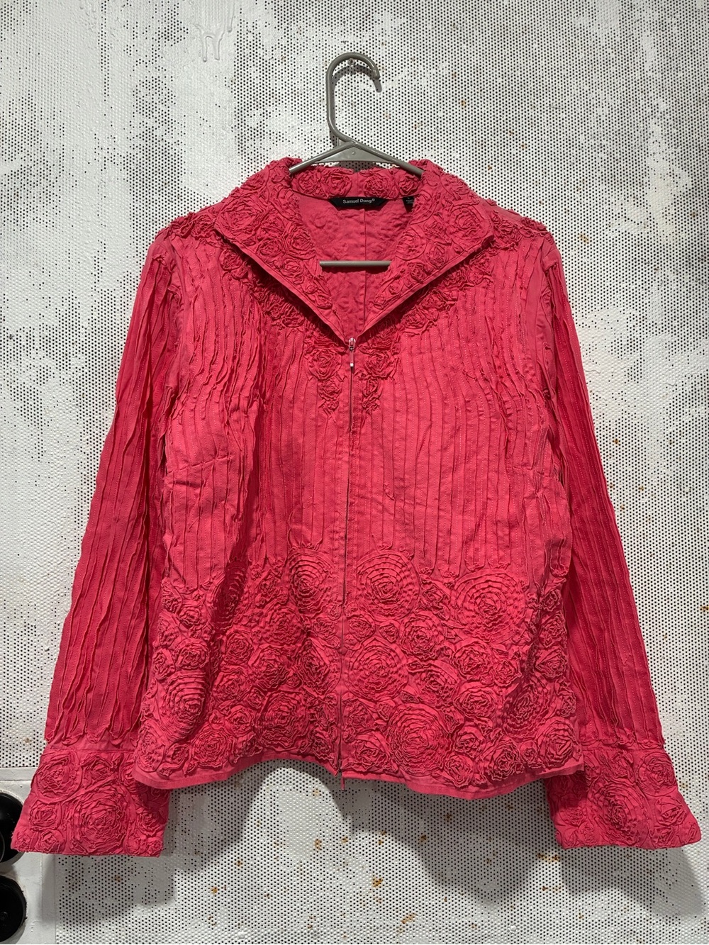 Coquette whimsy floral pink jacket size L/XL